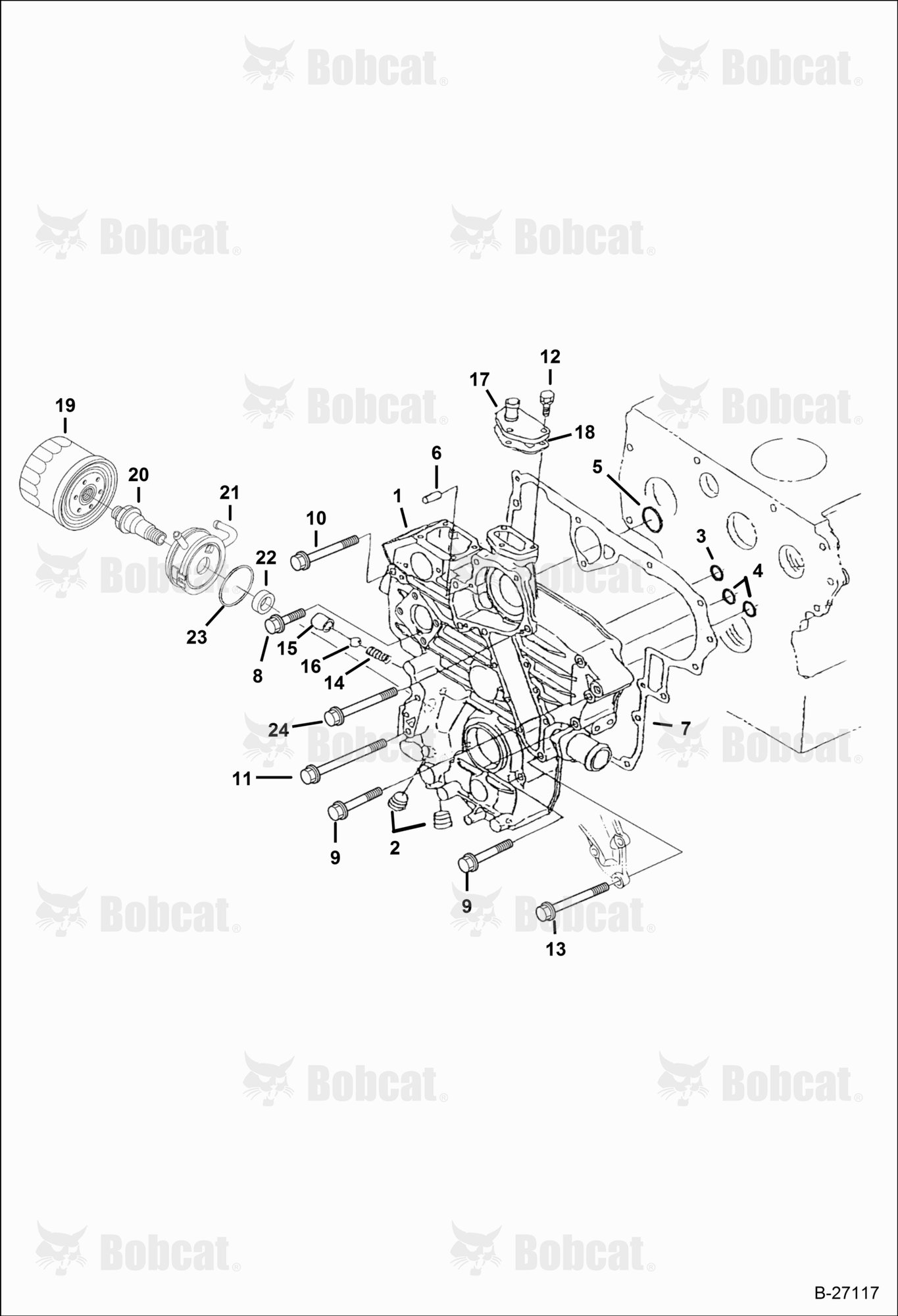 Gear Case (Kubota - V2003-M-DI-T) (Engine S/N 9PZ999 & Below)