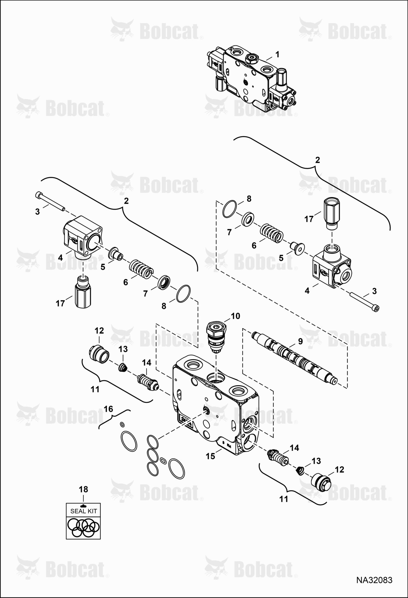 Hydraulic Control Valve (Boom Section) (Model 1110A0023)