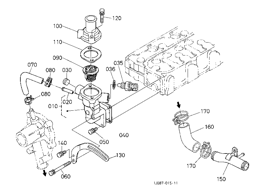 Water Flange And Thermostat