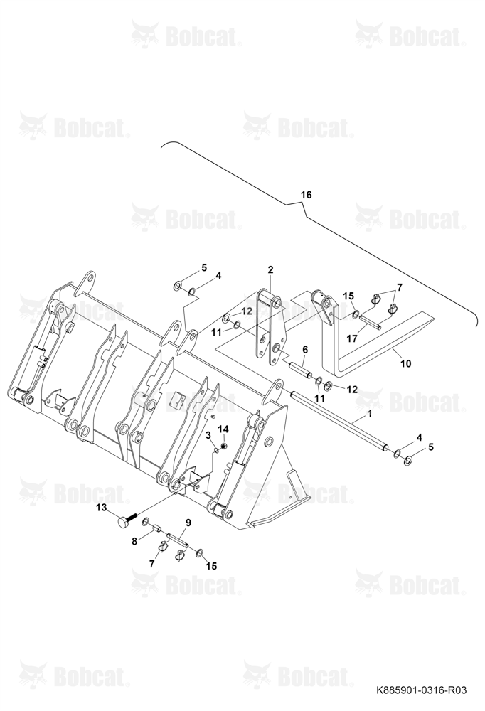 Fork Attachment Clamshell Bucket B45211034 & Above