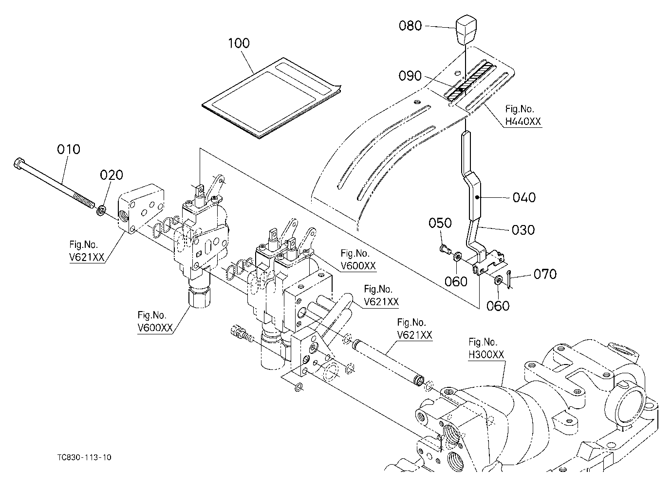 Auxiliary Control Valve Lever Kit (3Rd) (W/G No.L8