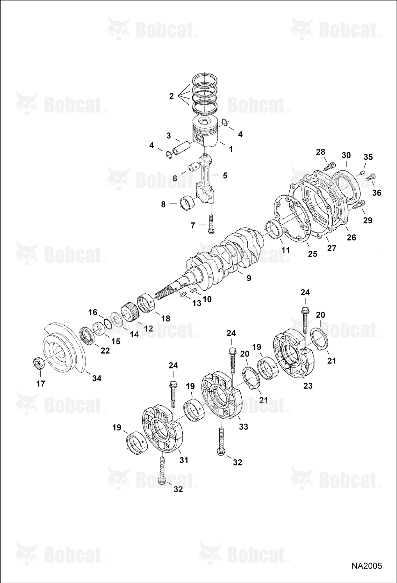 Piston & Crankshaft (Blue) (Engine Serial # D1703-B******)