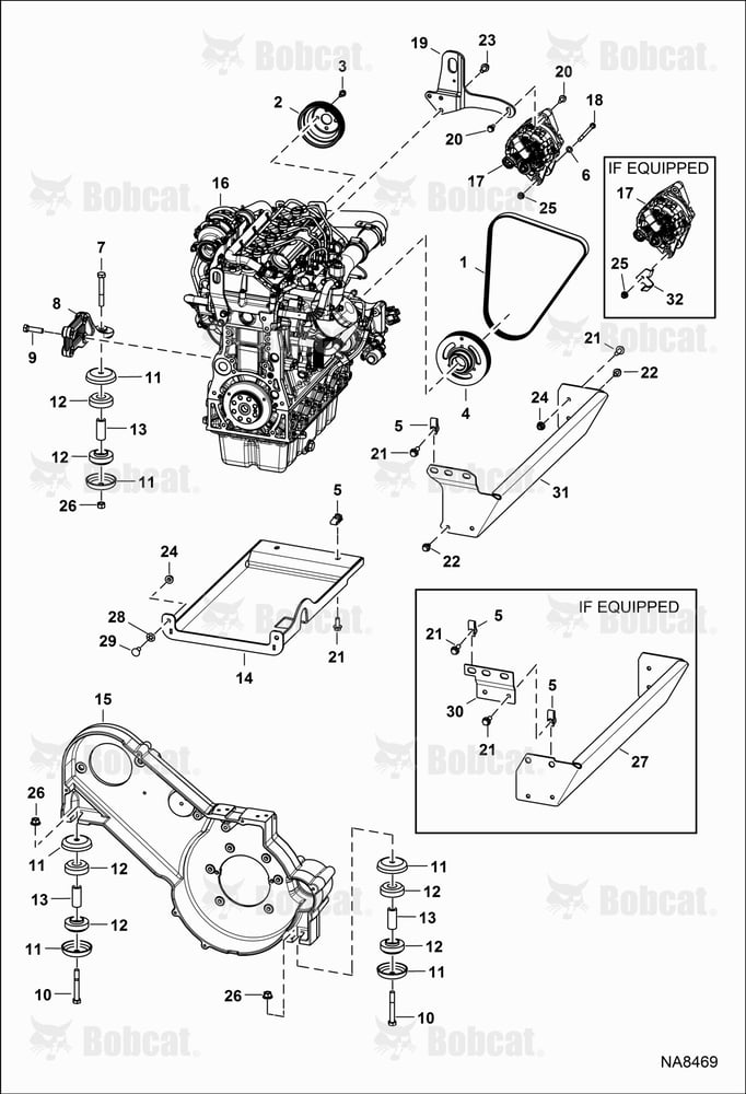 Engine & Attaching Parts (Belt Drive, Alt. & Mounts)