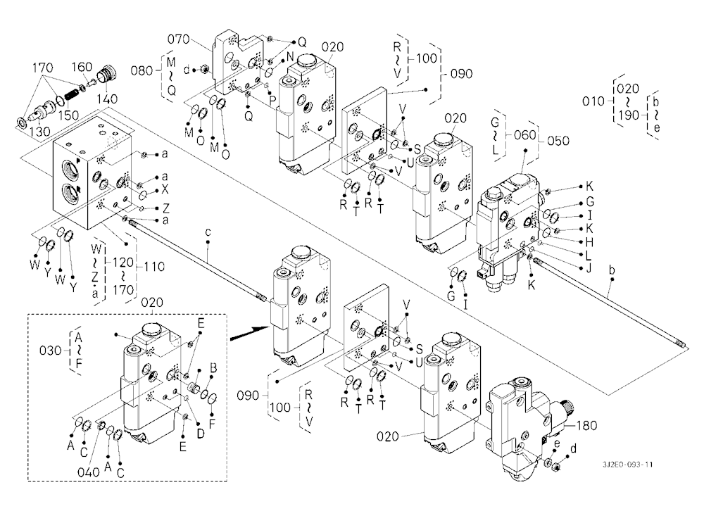 Auxiliary Control Valve (4 Valves) [Component Part
