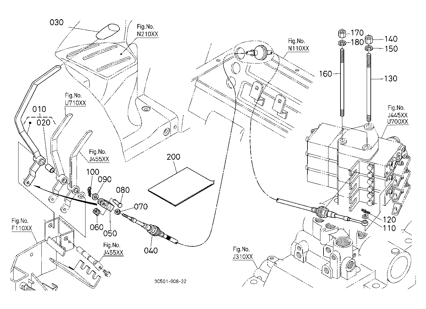 Auxiliary Control Valve Lever Kit (3Rd) (W/G No.M7