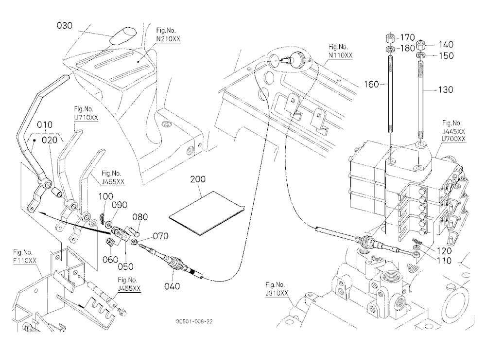 Auxiliary Control Valve Lever Kit (3Rd) (W/G No.M7