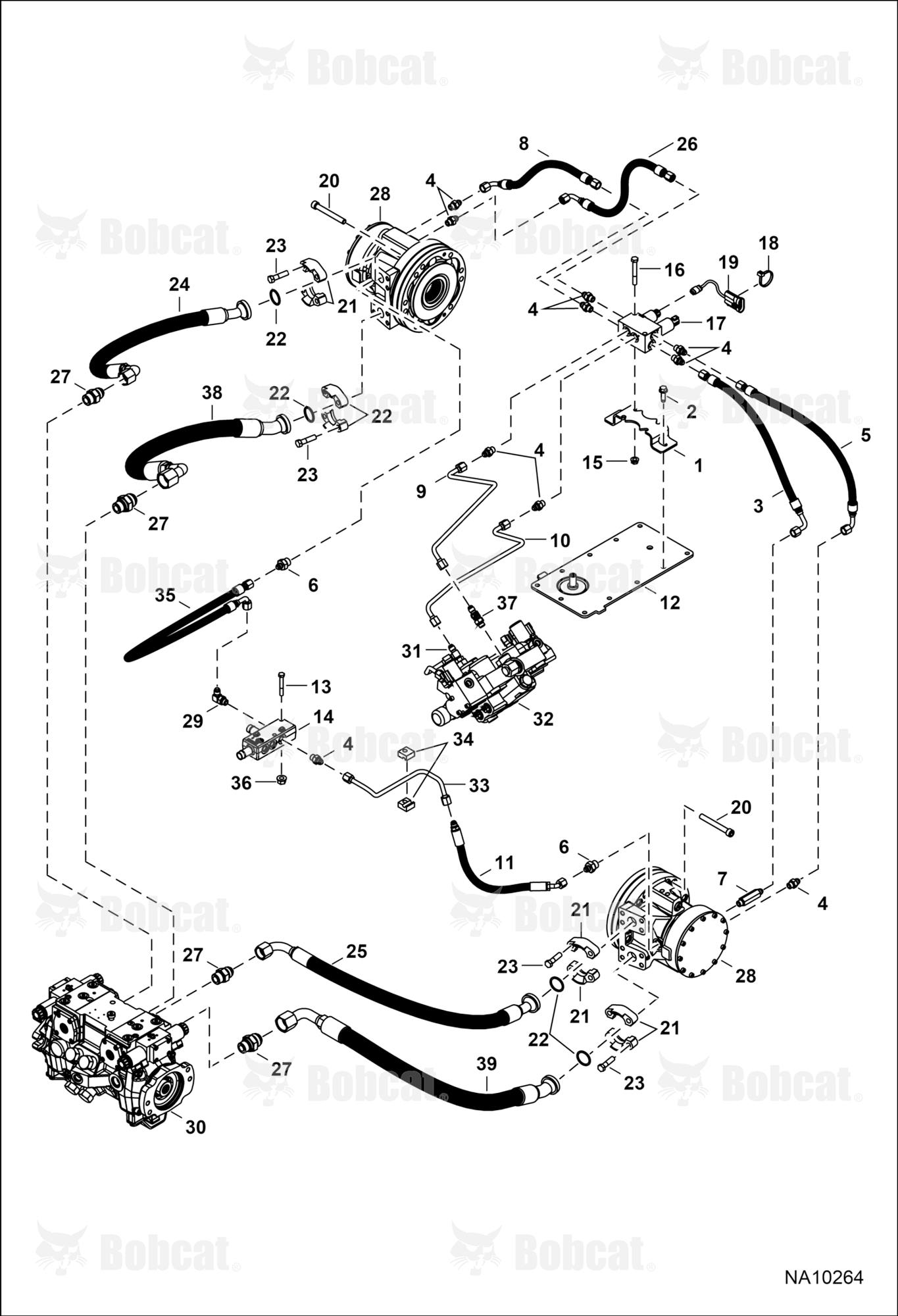 Hydrostatic Circuitry (2-Speed Motor)