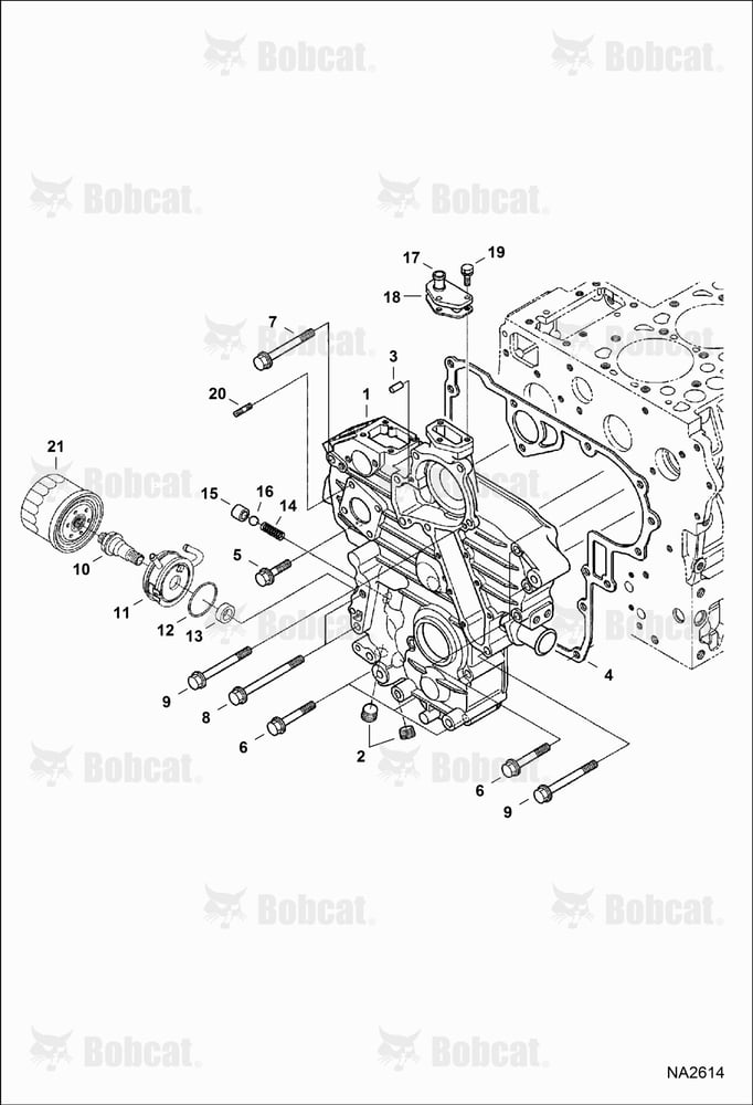Gearcase (Kubota - V2003-M-DI-T) (Engine S/N 9Q0001 & Above)