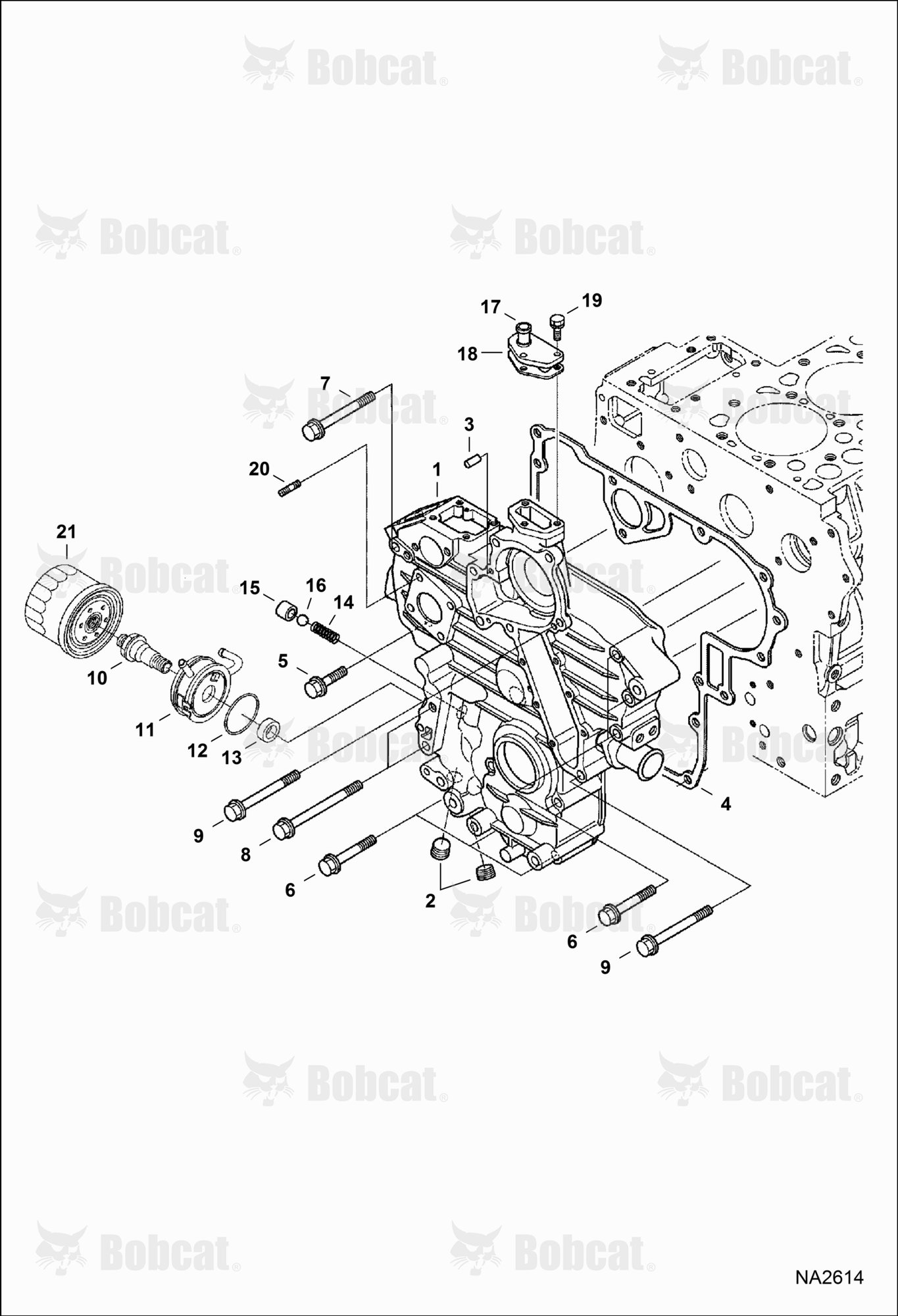 Gearcase (Kubota - V2003-M-DI-T) (Engine S/N 9Q0001 & Above)