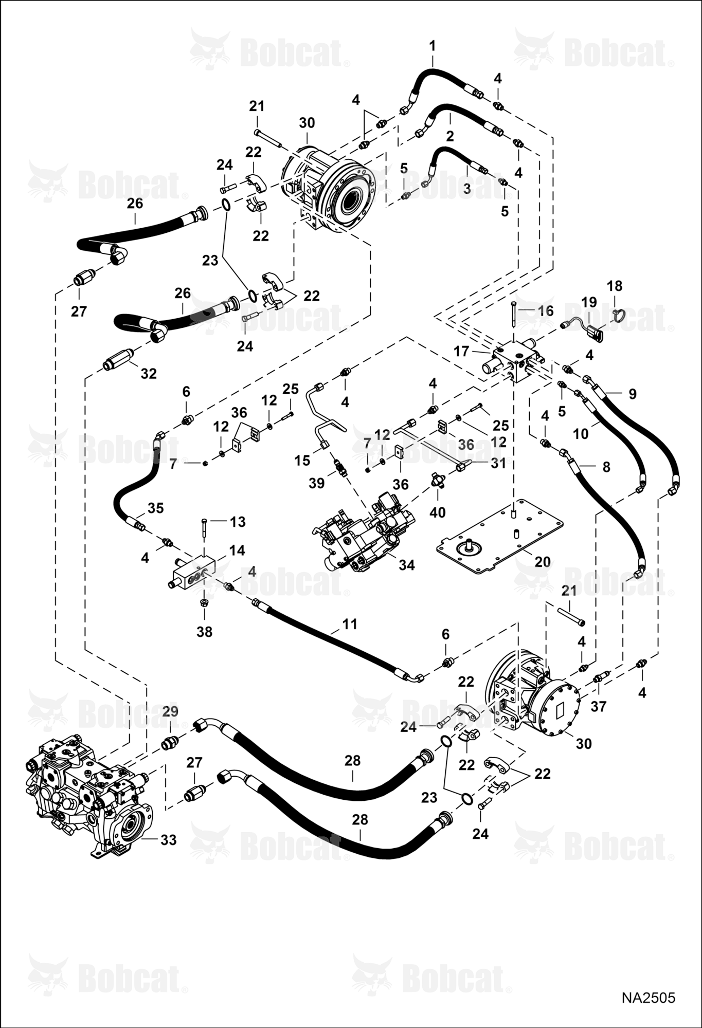 Hydrostatic Circuitry (Motors) (2-Speed)  ACS711001 - ACS712799, ACSL11001 - ACSL12349
