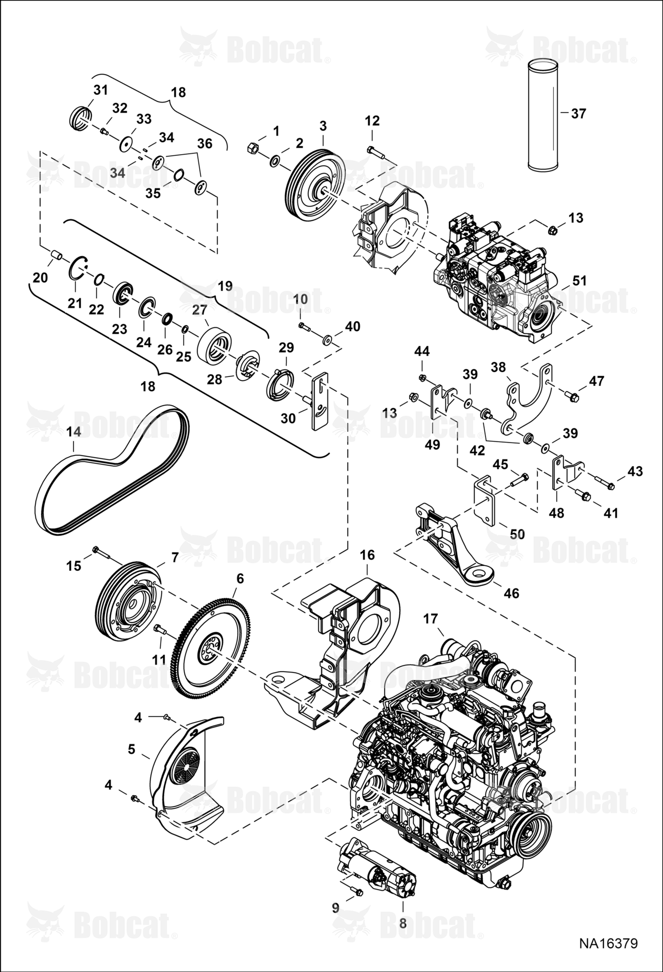 Engine & Attaching Parts (Belt Drive System) (SJC Controls)  A3NL13651 & Above