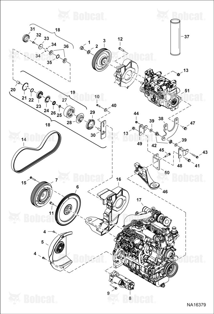 Engine & Attaching Parts (Belt Drive System) (SJC Controls) ANMN17101 & Above