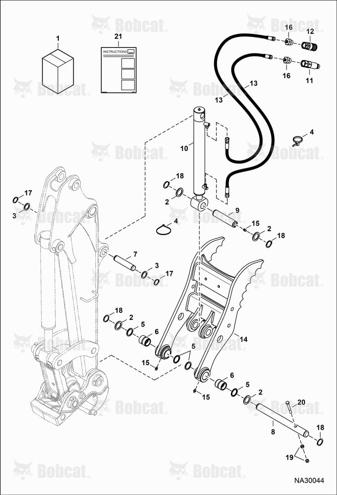 Clamp (Kit) (E26, E30, E32, E35, E38, & E40) (X-change Coupler) (Standard Arm) (Long Arm)