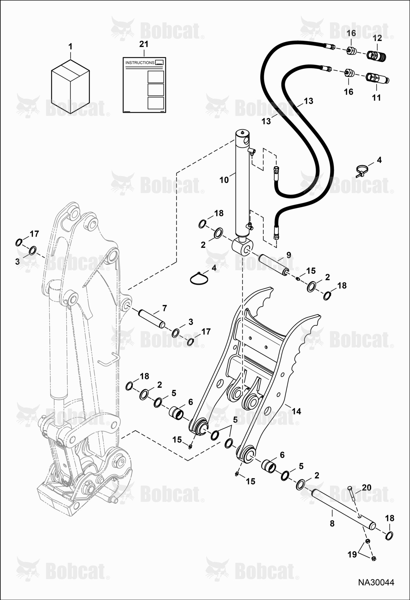 Clamp (Kit) (E26, E30, E32, E35, E38, & E40) (X-change Coupler) (Standard Arm) (Long Arm)