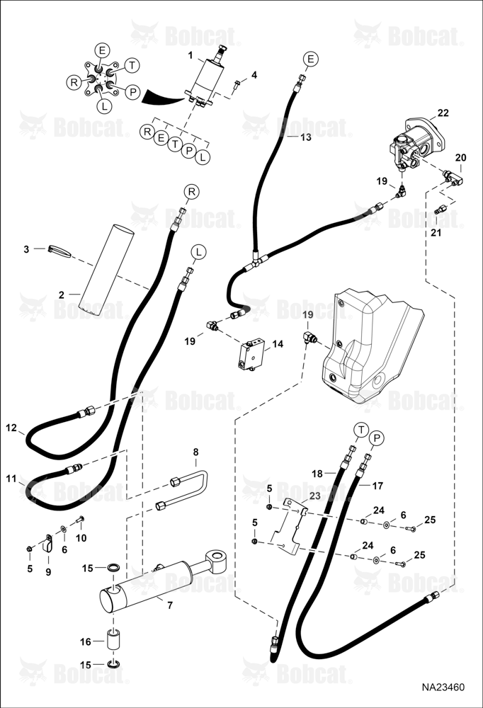 Hydrostatic Circuitry (Steering) B4LC11304 & Above
