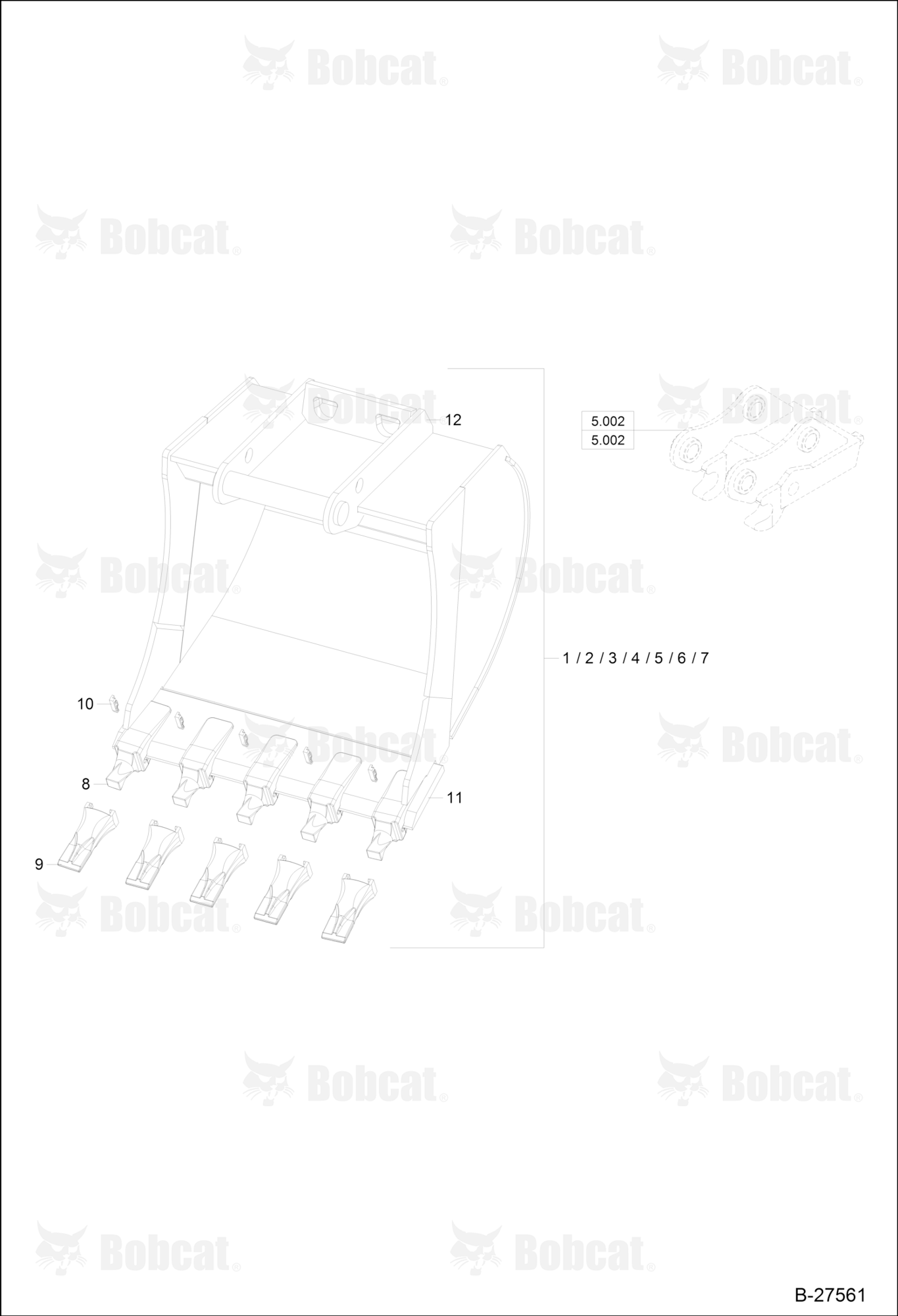 Bucket CTL10 - 300,400,500,600,800,900,1000 mm (QUICKLY RELEASABLE)