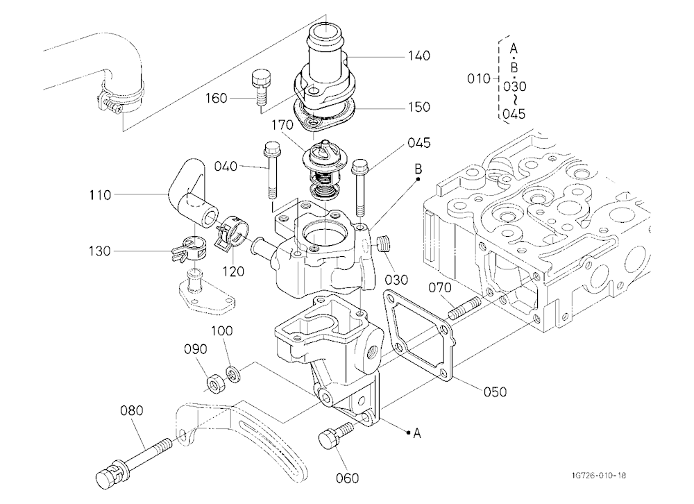 Water Flange And Thermostat