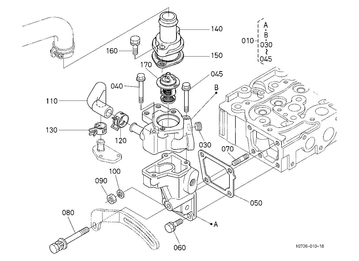 Water Flange And Thermostat