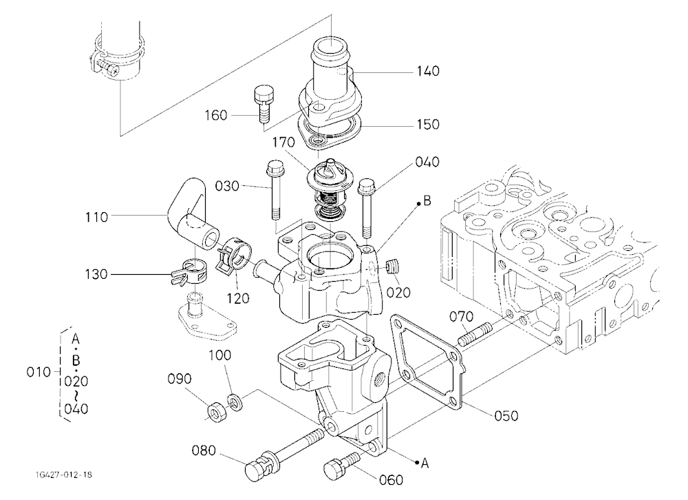 Water Flange And Thermostat