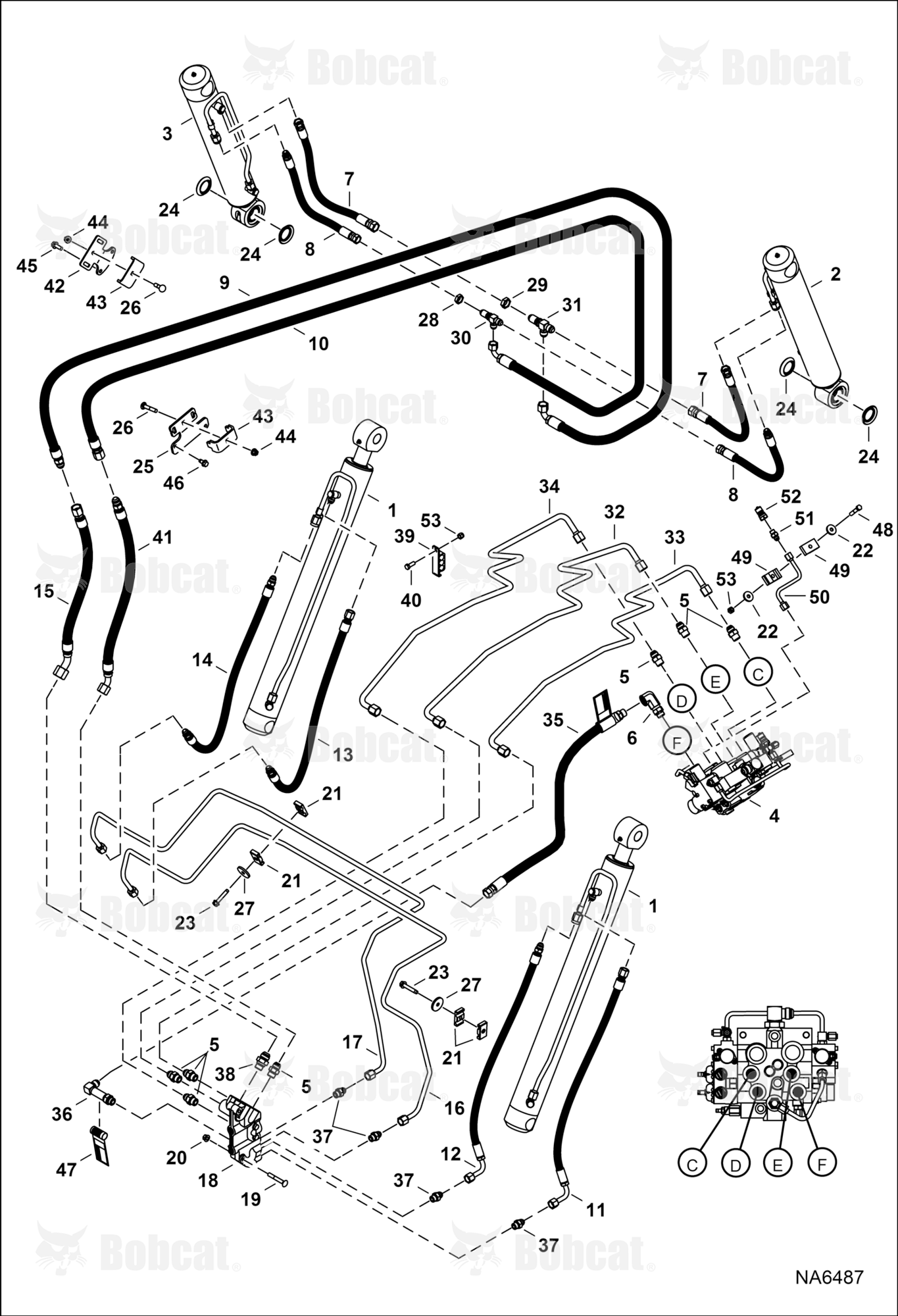 Hydraulic Circuitry (W/BPV Junction Block)  ACS711988 & Above, ACSL11594 & Above