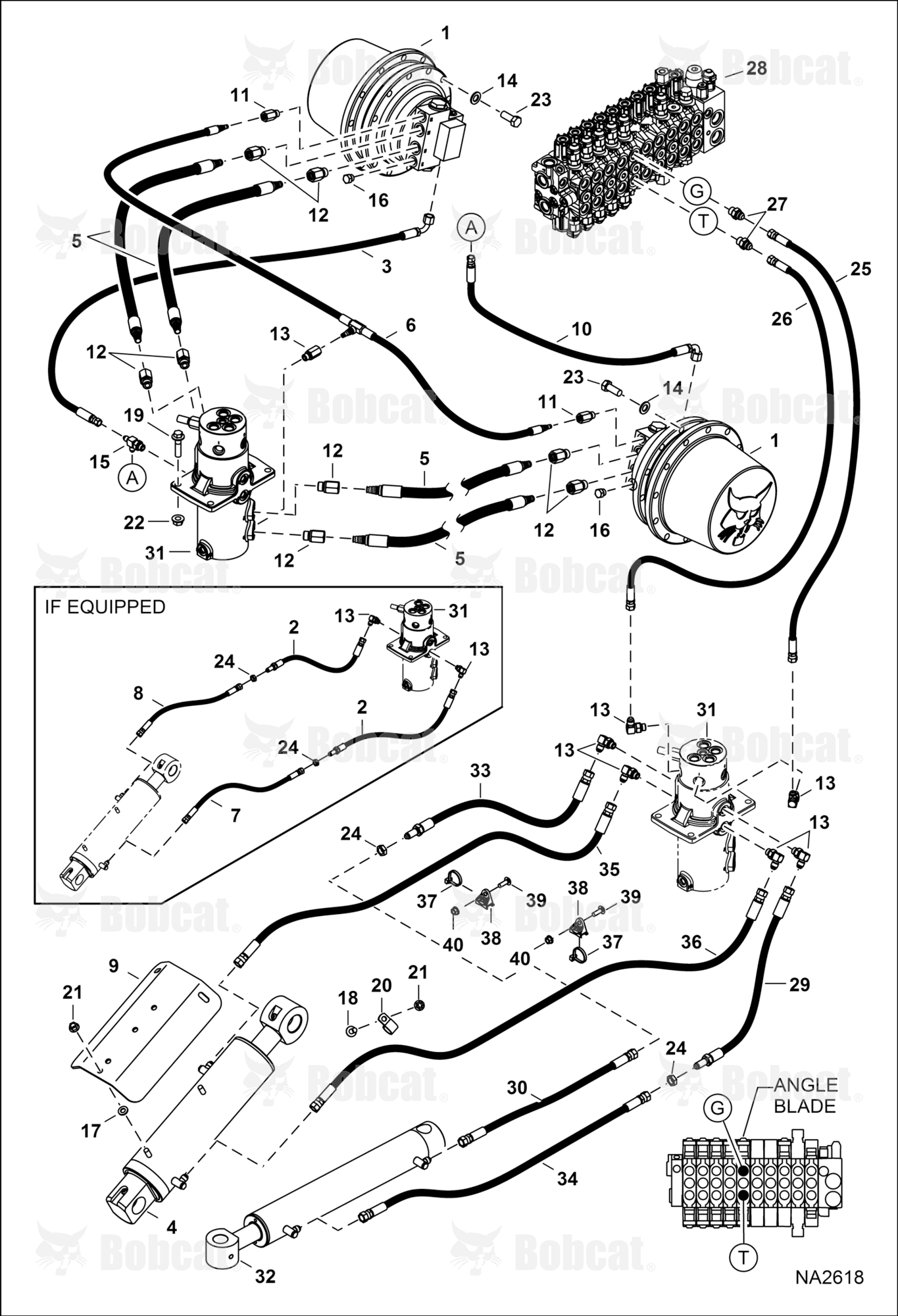 Hydraulic Circuitry (Lower)(W/ Angle Blade)  B2VW11001 - B2VW16999