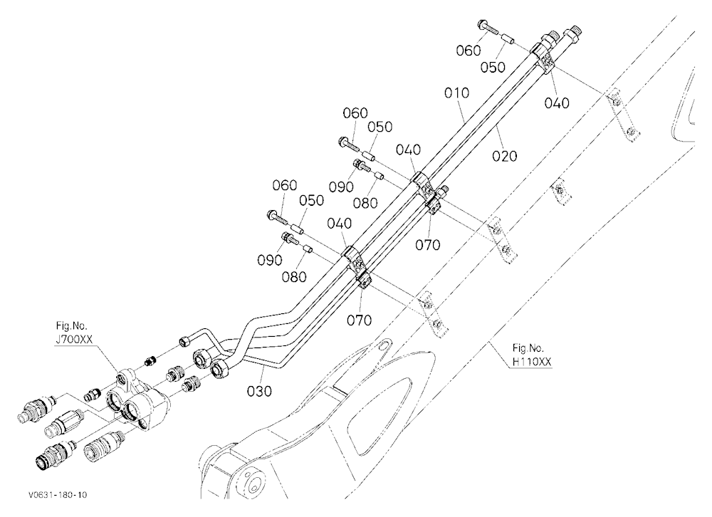 Oil Piping (Arm Lh) [High Flow]