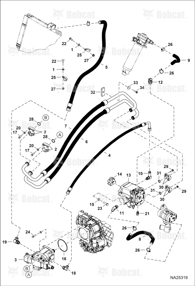 Hydrostatic Circuitry  B53A12001 & Above