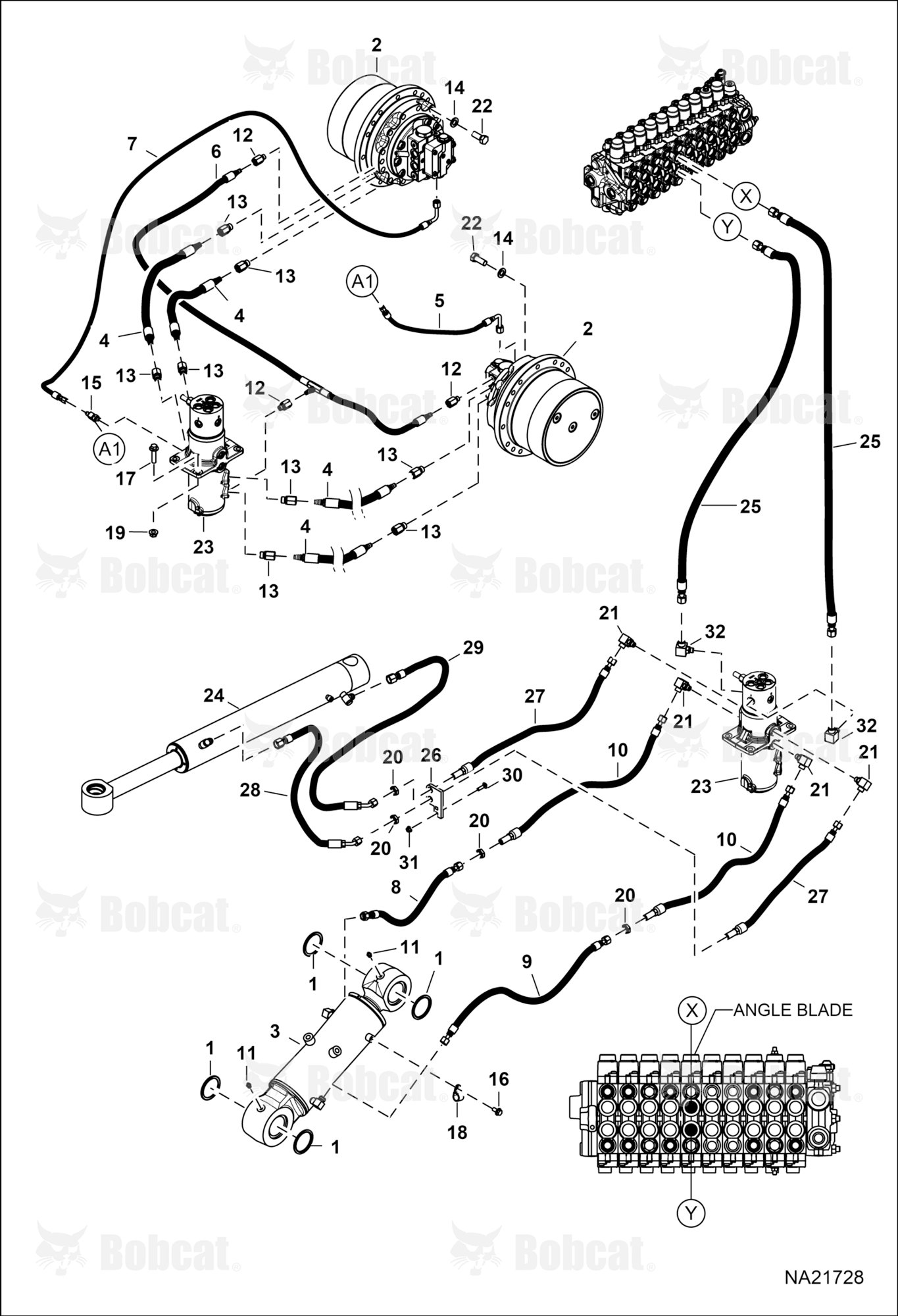 Hydraulic Circuitry (Lower)(W/Angle Blade)