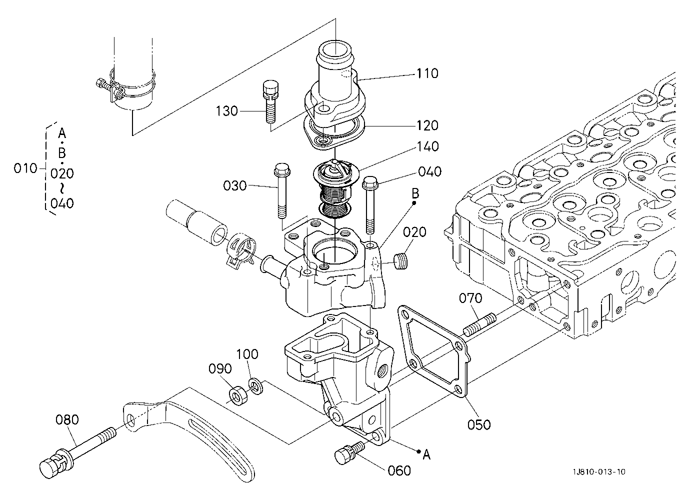 Water Flange And Thermostat
