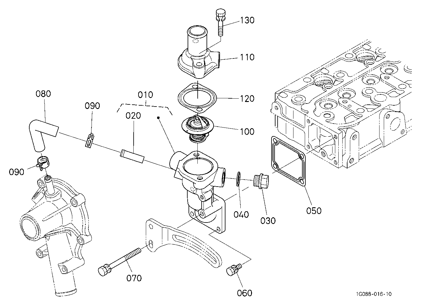 Water Flange And Thermostat