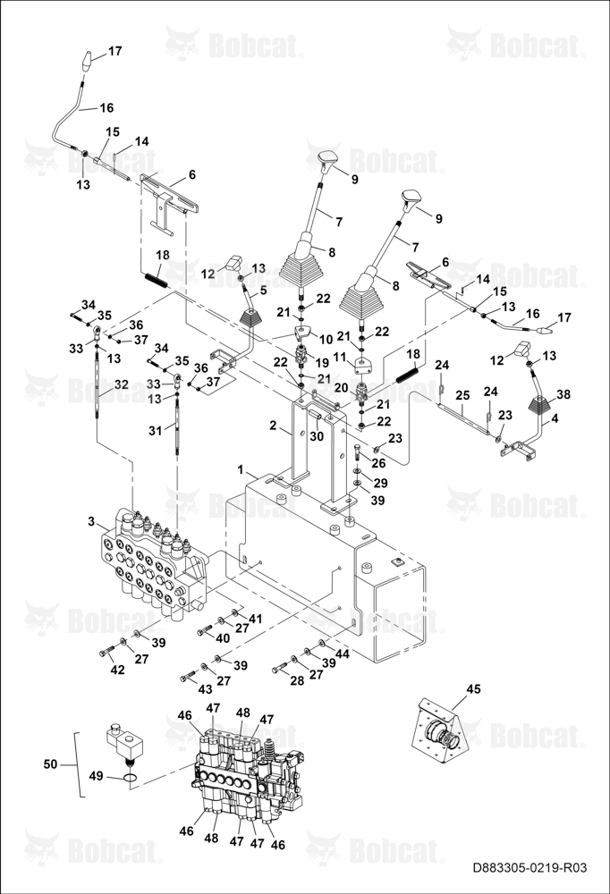 Backhoe Control Valve and Its Connections B45111001 - B45111624