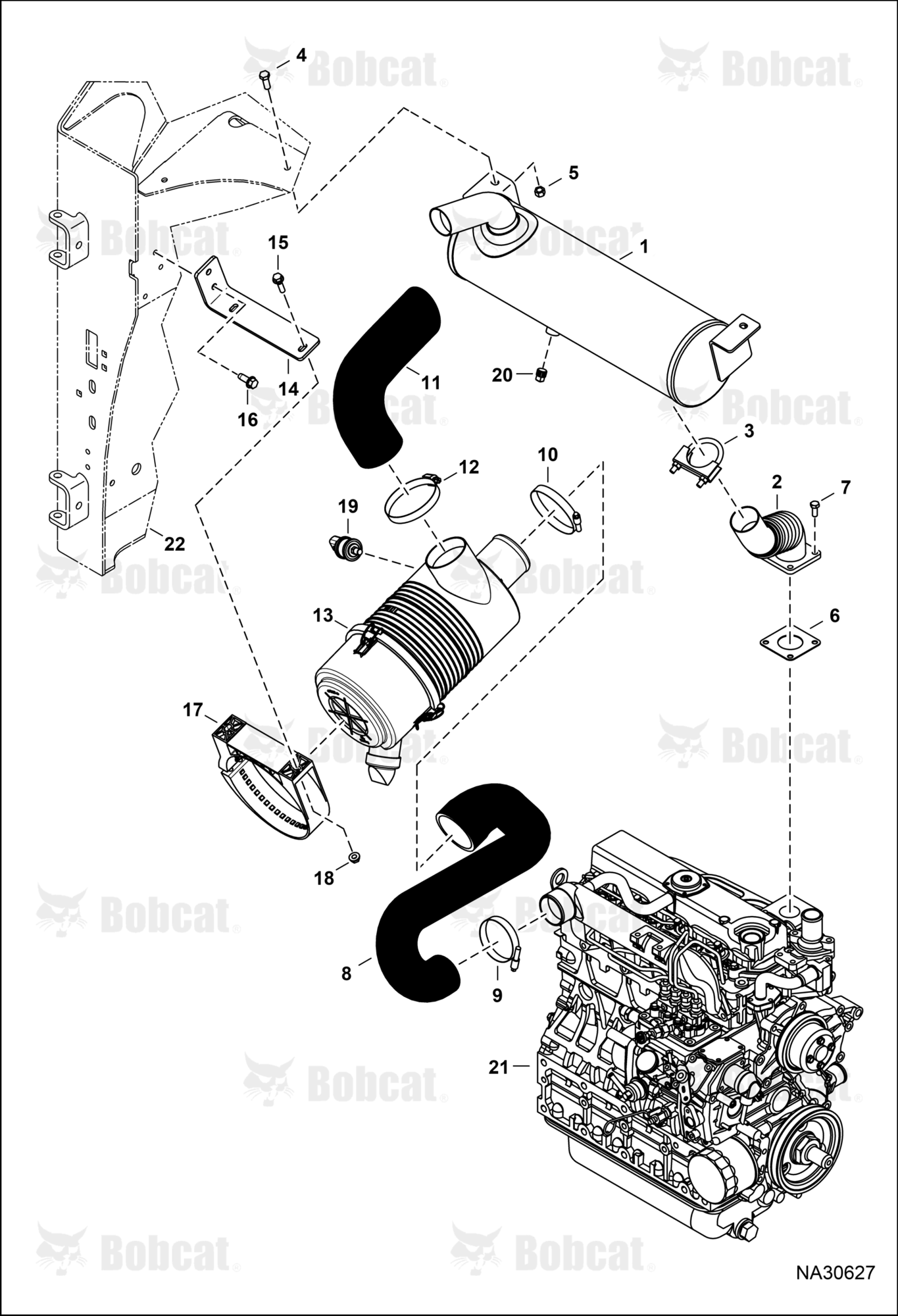 Engine & Attaching Parts (Air Cleaner & Muffler)  & Above