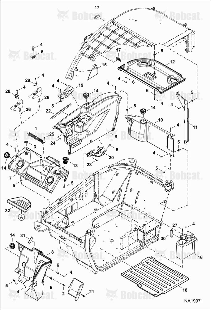 Operator CAB (Interior Cladding) (Panel-mounted Joystick)
