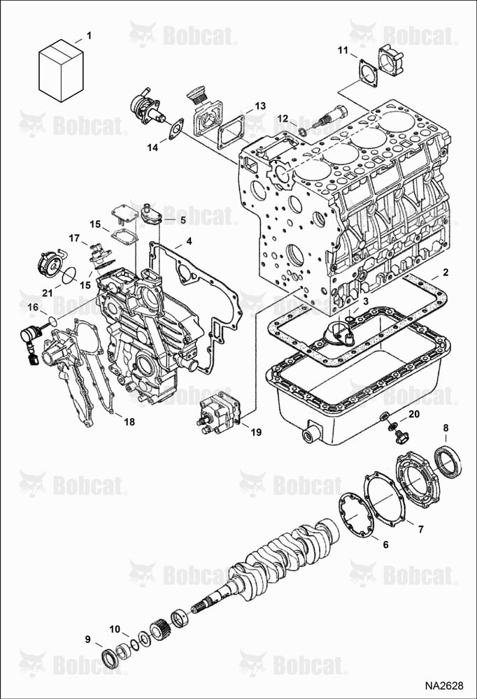 Lower Gasket Kit (Kubota - V2003-M-DI-TE2B-BC-5) (Engine S/N 9Q0001 & Above)