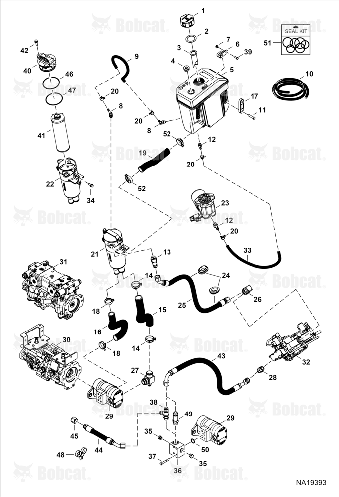 Hydrostatic Circuitry (Tank & Filter) B4KA11052 & Above