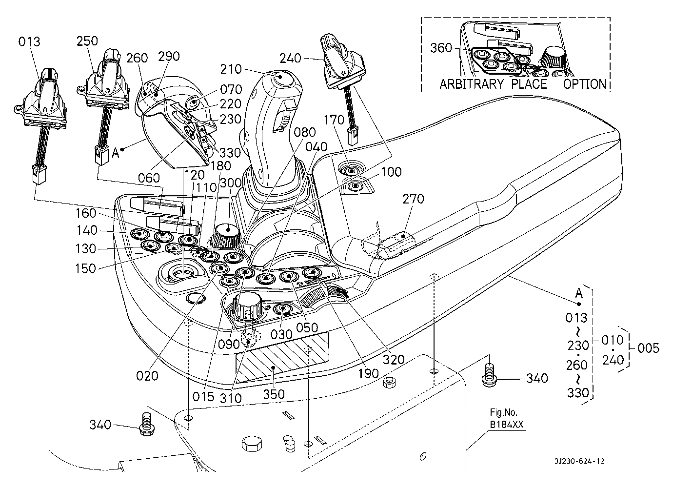 Armrest (5 Remote Control Valves) [With Joystick]