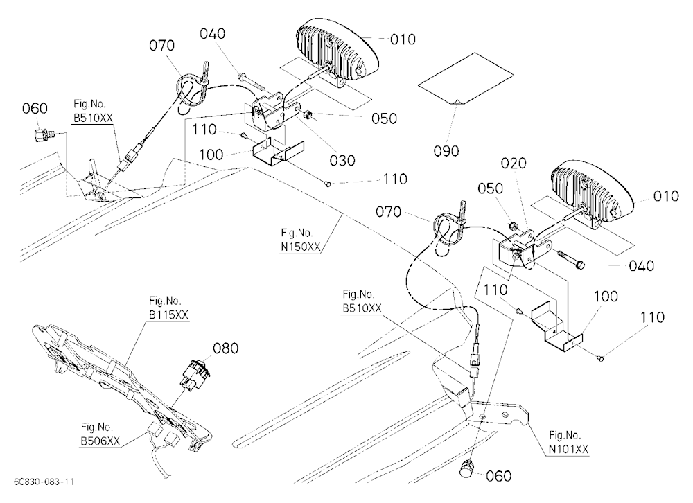 Working Light Kit (Rear) (W/G.No.B7345) [Option]