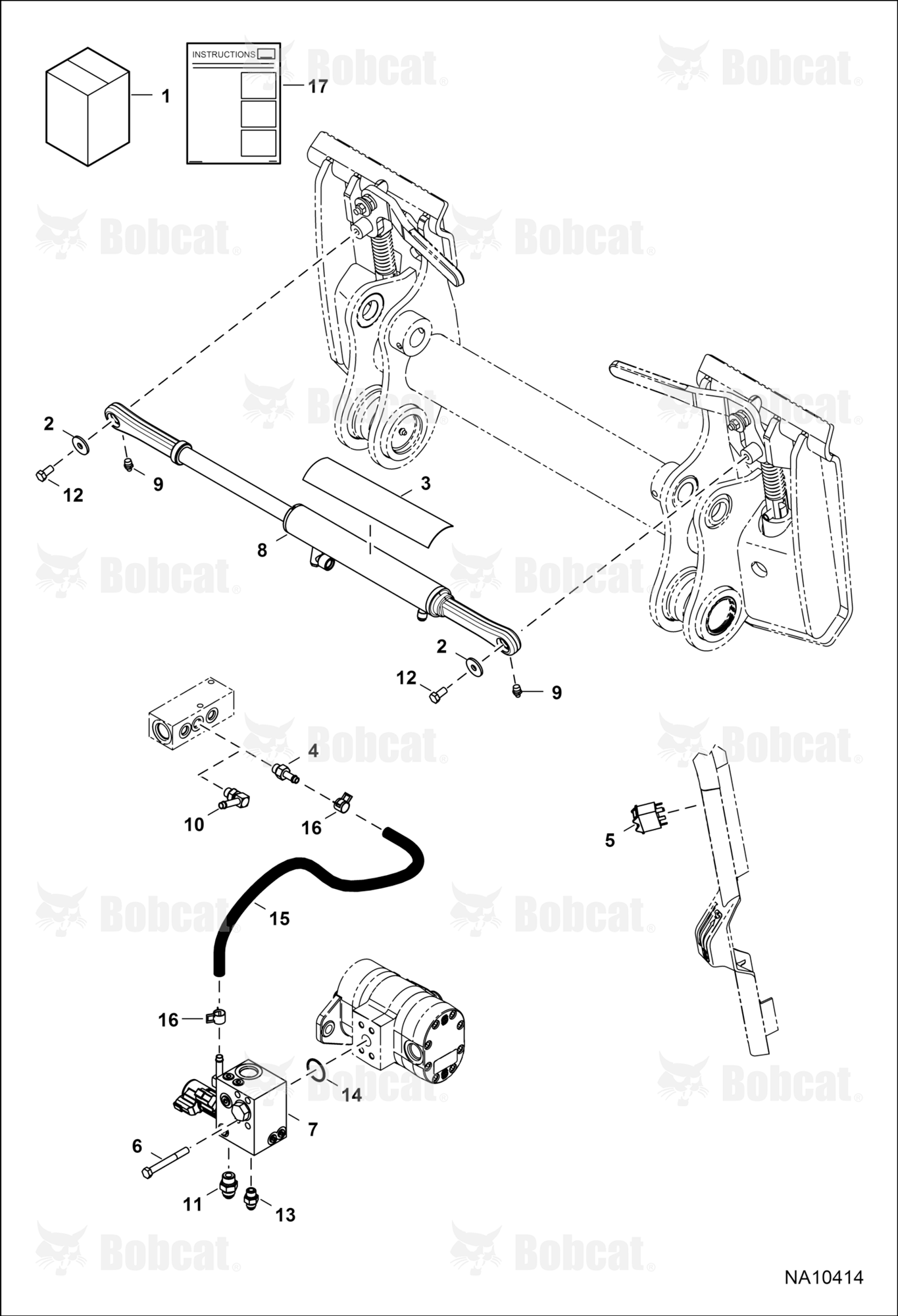 Power BOB-TACH (Kit) (Bottom & Side Mounted CYL Ports) (54 mm (2.125") OD Cyl) (44,45 mm (1.75") DIA CYL Bore)
