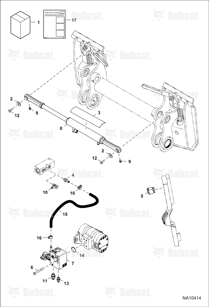 Power BOB-TACH (Kit) (Bottom & Side Mounted CYL Ports) (54 mm (2.125") OD Cyl) (44,45 mm (1.75") DIA CYL Bore)