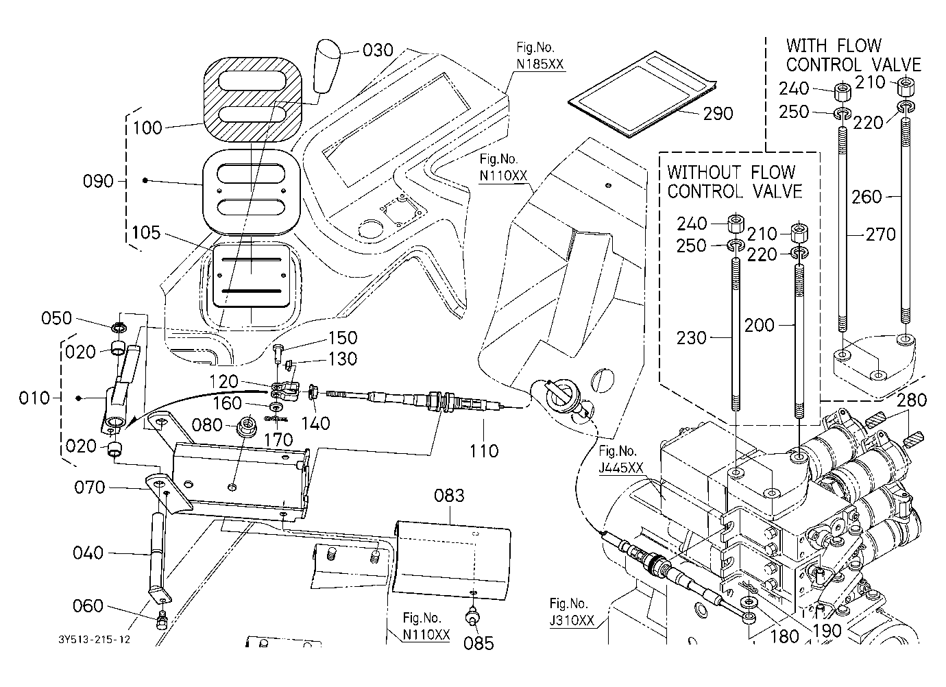 Auxiliary Control Valve Lever Kit (3Rd) (W/G No.M7