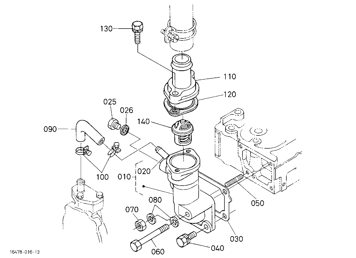 Water Flange And Thermostat