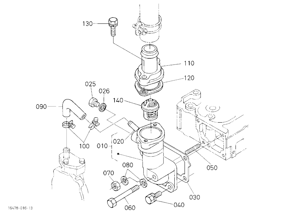 Water Flange And Thermostat