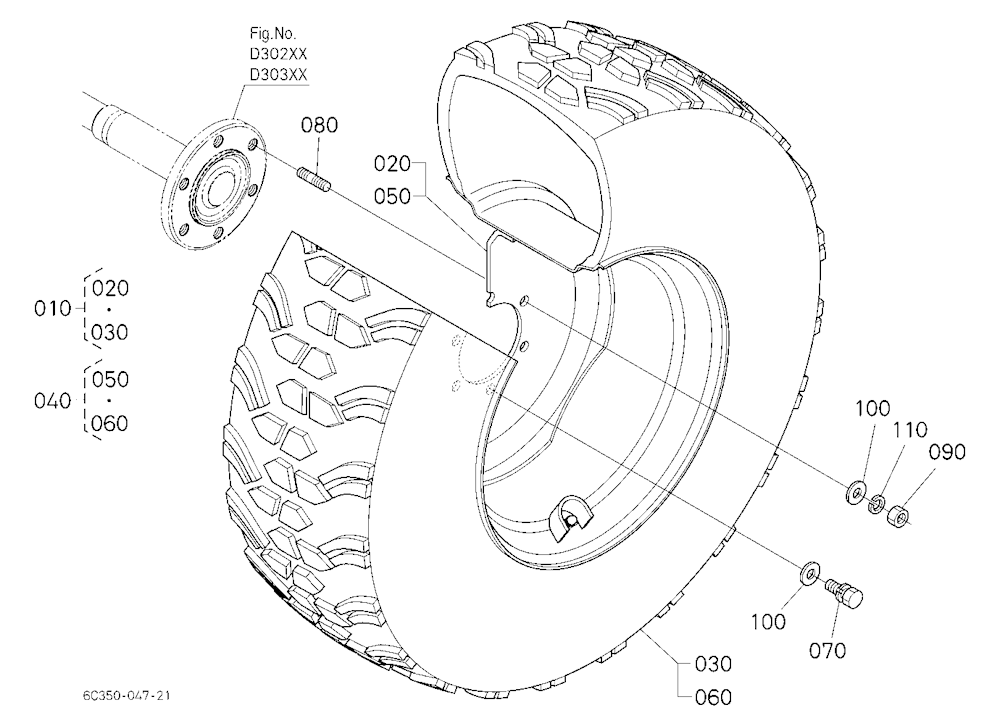 Rear Wheel (15-19.5 R4)