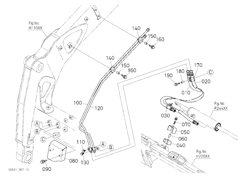 Hydraulic Quick Coupler Kit (Oil Piping) (Hitch 1)