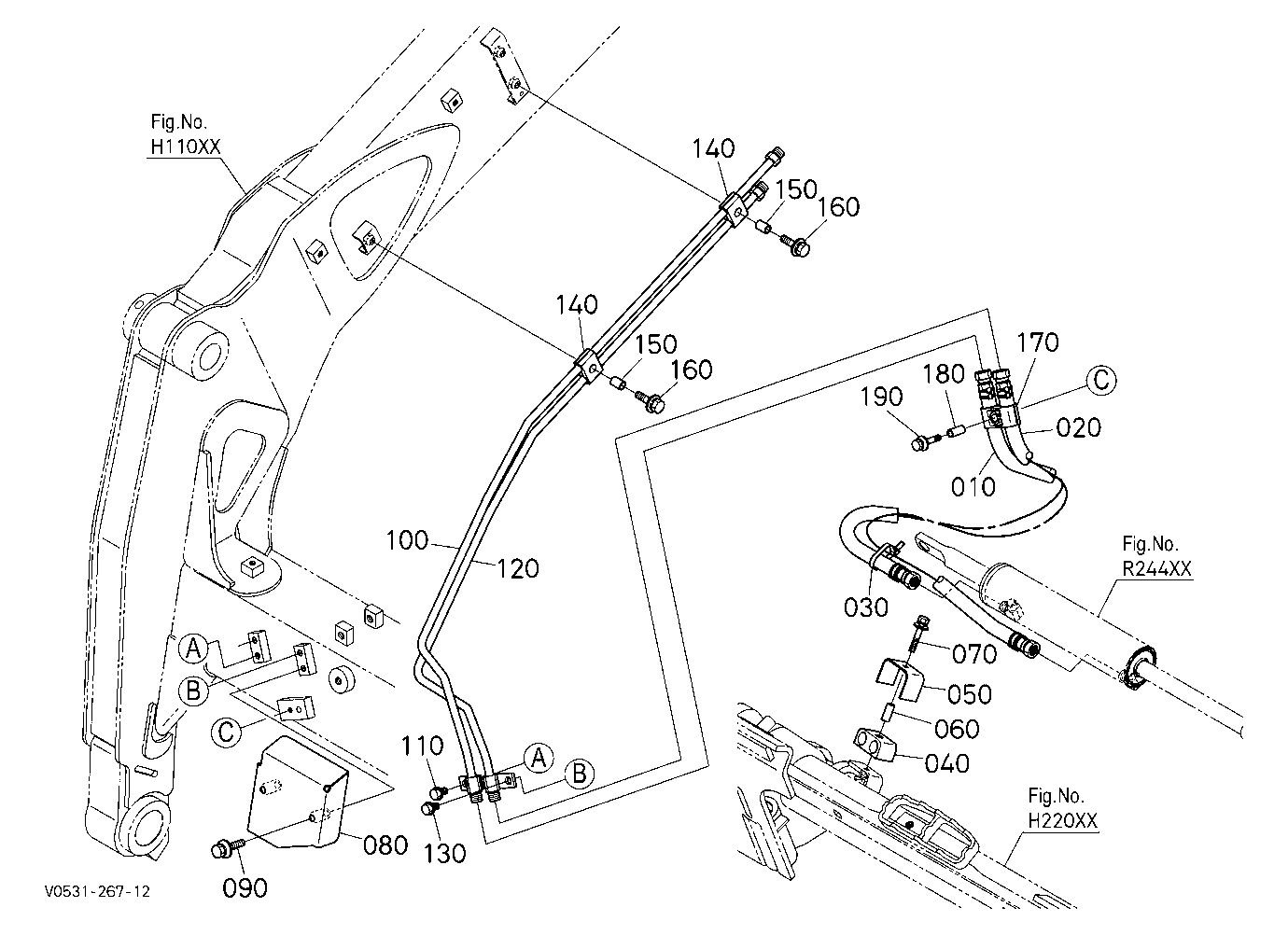 Hydraulic Quick Coupler Kit (Oil Piping) (Hitch 1)