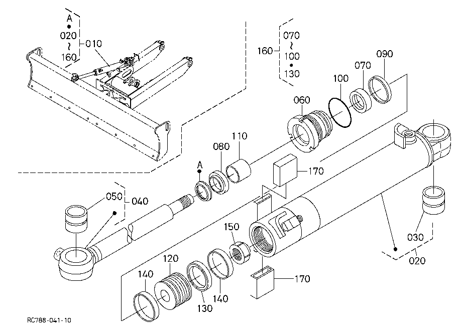 Angle Blade Cylinder And Component Parts