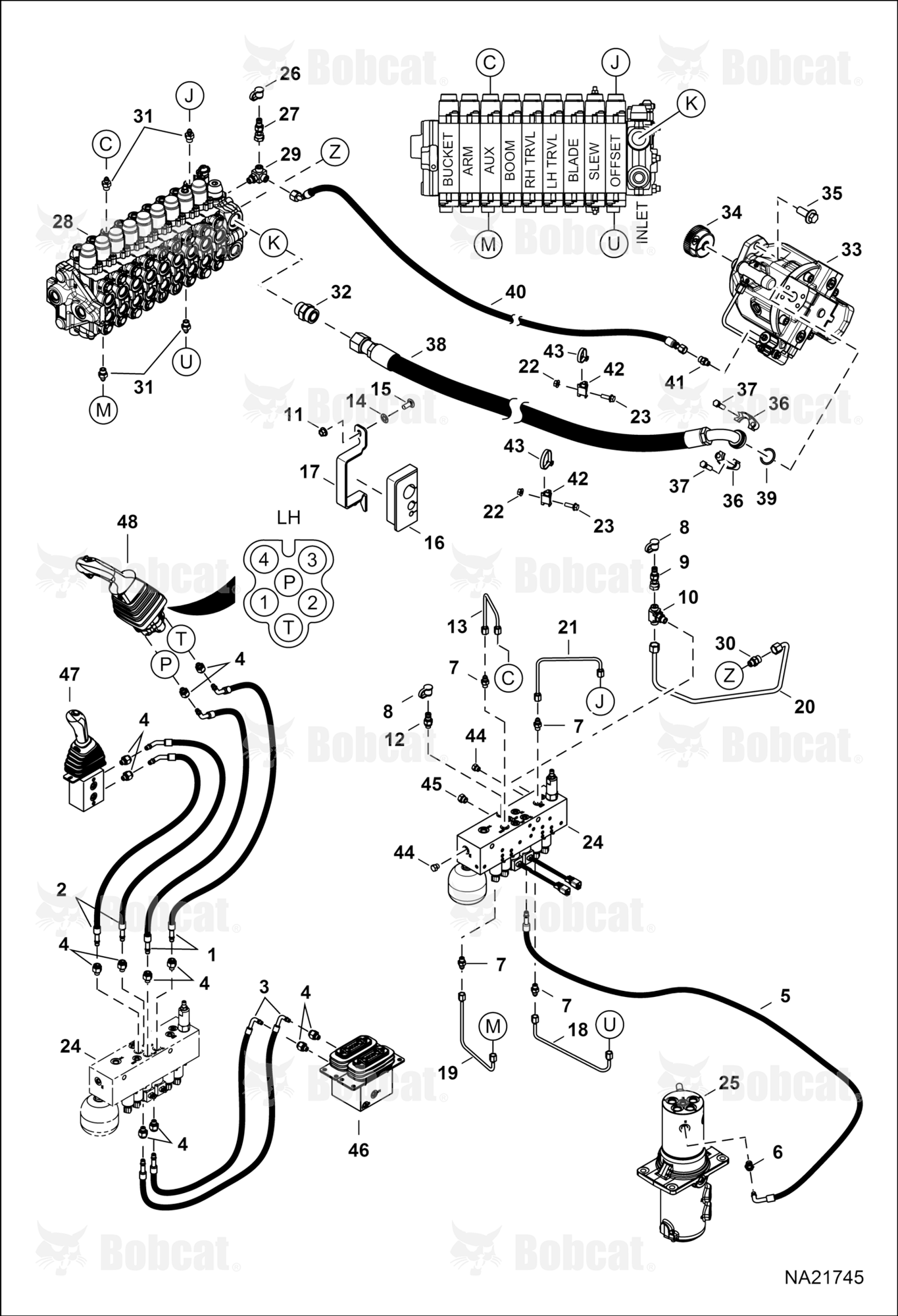 Hydraulic Circuitry (Manifold and Pump)(W/O Angle Blade)