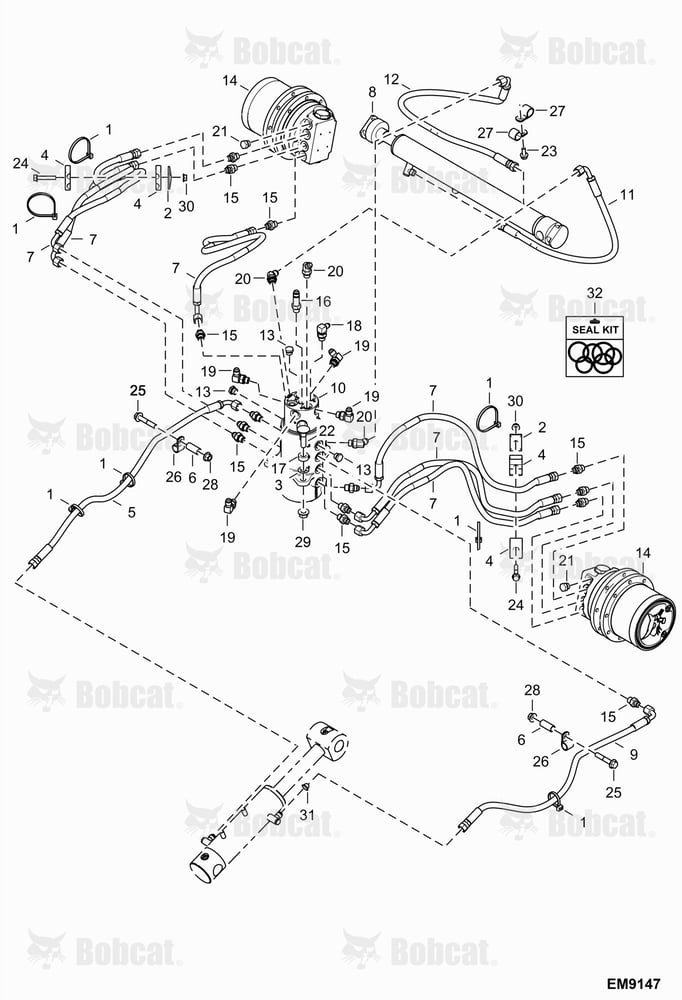 Hydraulic Circutry (Lower Group)  AHNM22001 & Above
