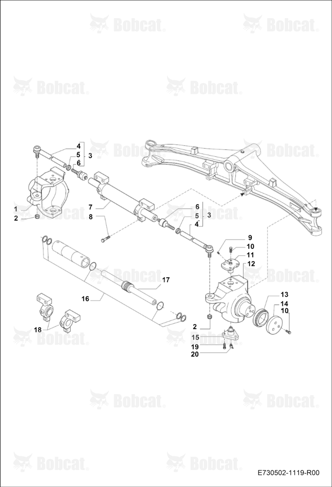 Front Axle Swivel Housing & Steering Cylinder 2WD