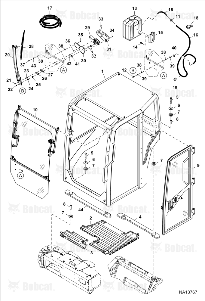 Operator CAB (Mounting, Front Window & Door) B48411001 - B48414383